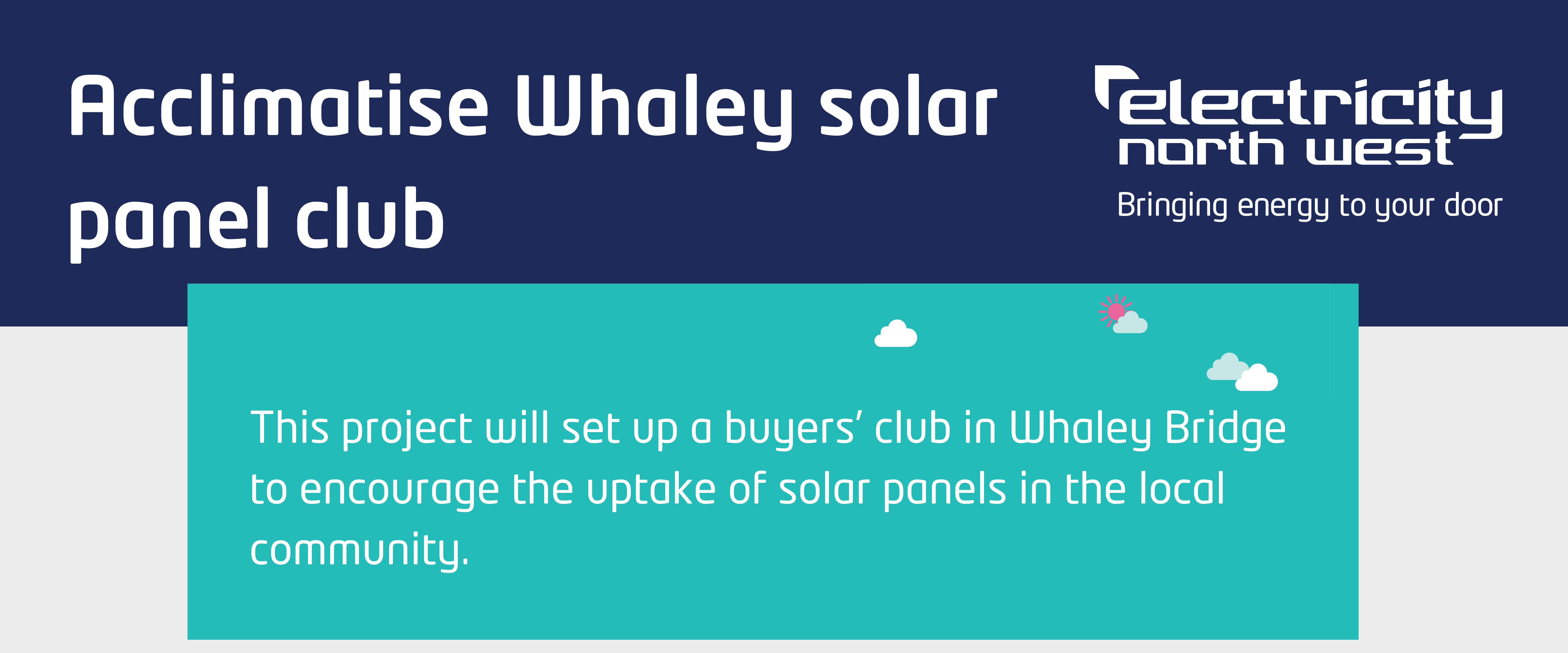 Acclimatise Whaley solar panel club, This project will set up a buyers&rsquo; club in Whaley Bridge to encourage the uptake of solar panels in the local community.